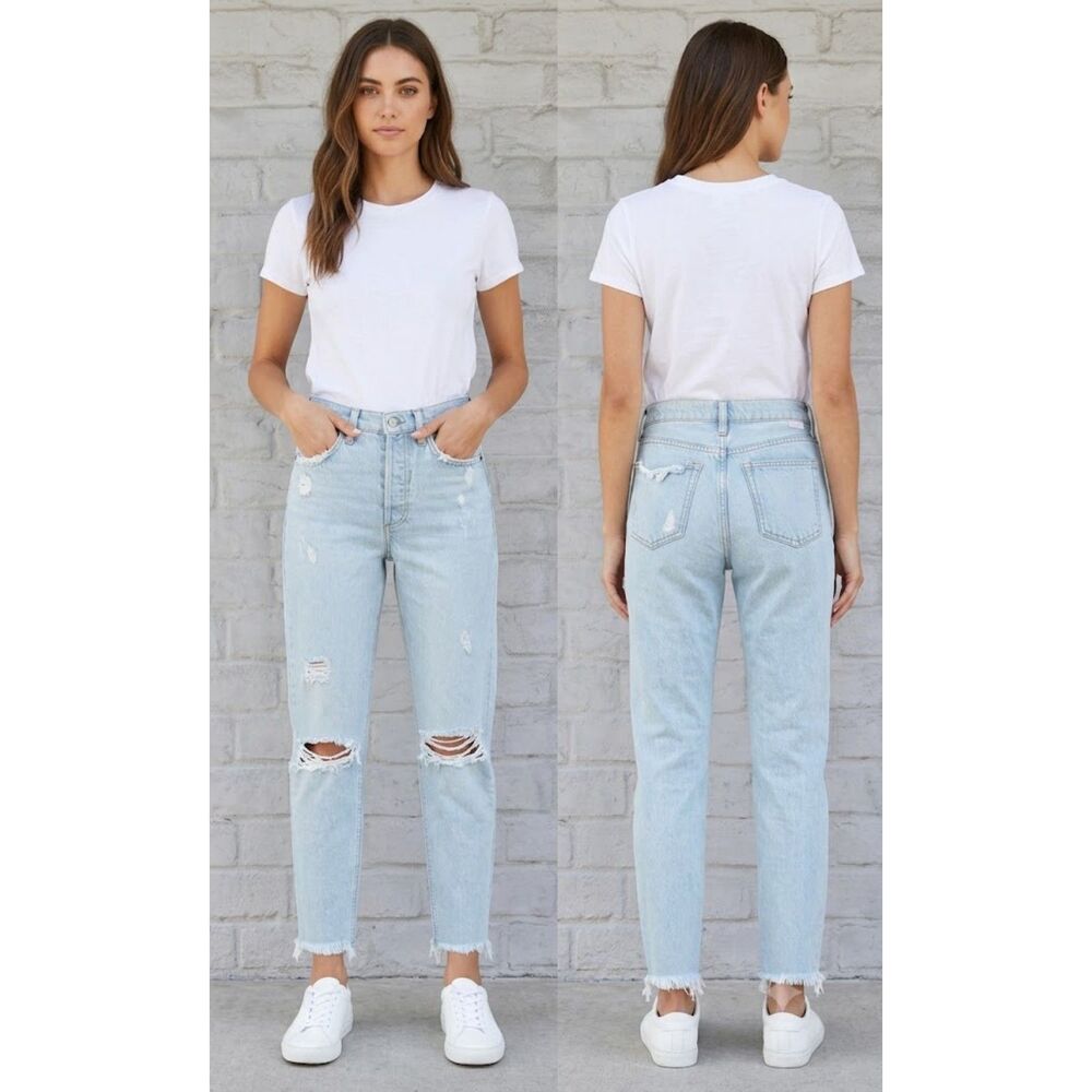 Boyish The Billy High Rise Skinny Jeans Spectacular Now Distressed 25